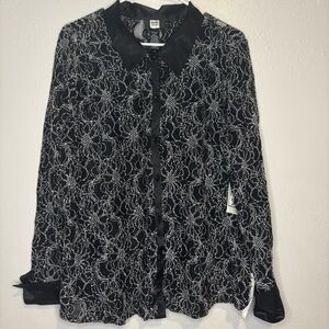 NWT‎ Vintage Studio 1940 Womens Set 2 Pcs Black Silver Sheer Top Size 18/20W